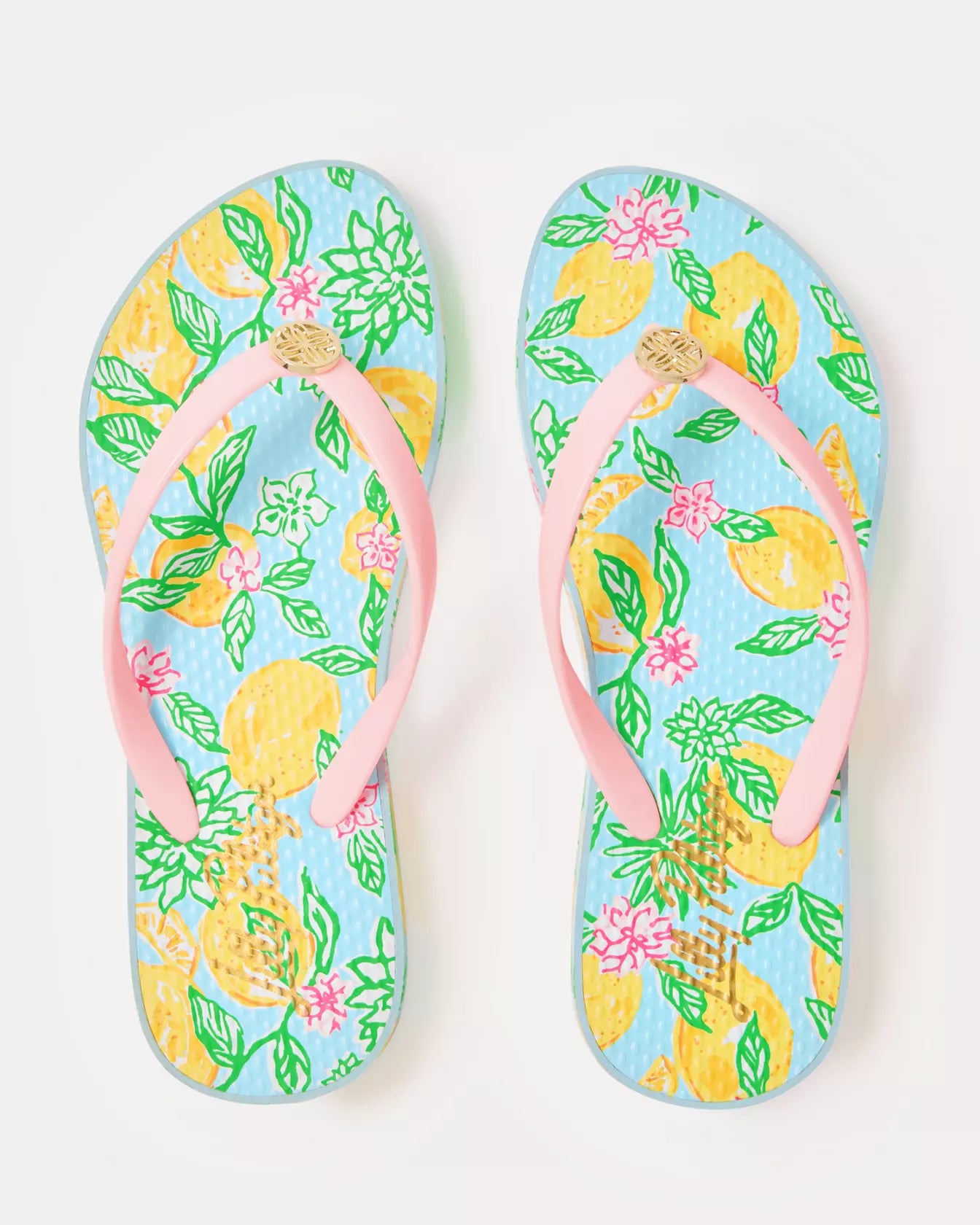 Lilly Pulitzer Pool Flip Flop Bluette Make Lemonade Shoe