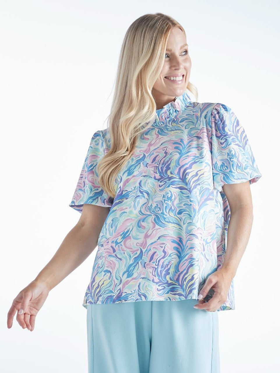 Simply Southern Watercolor Ruffle Blouse