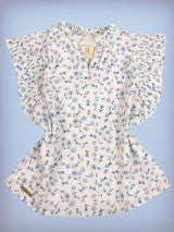 Simply Southern Blue Daisy Ruffle Top