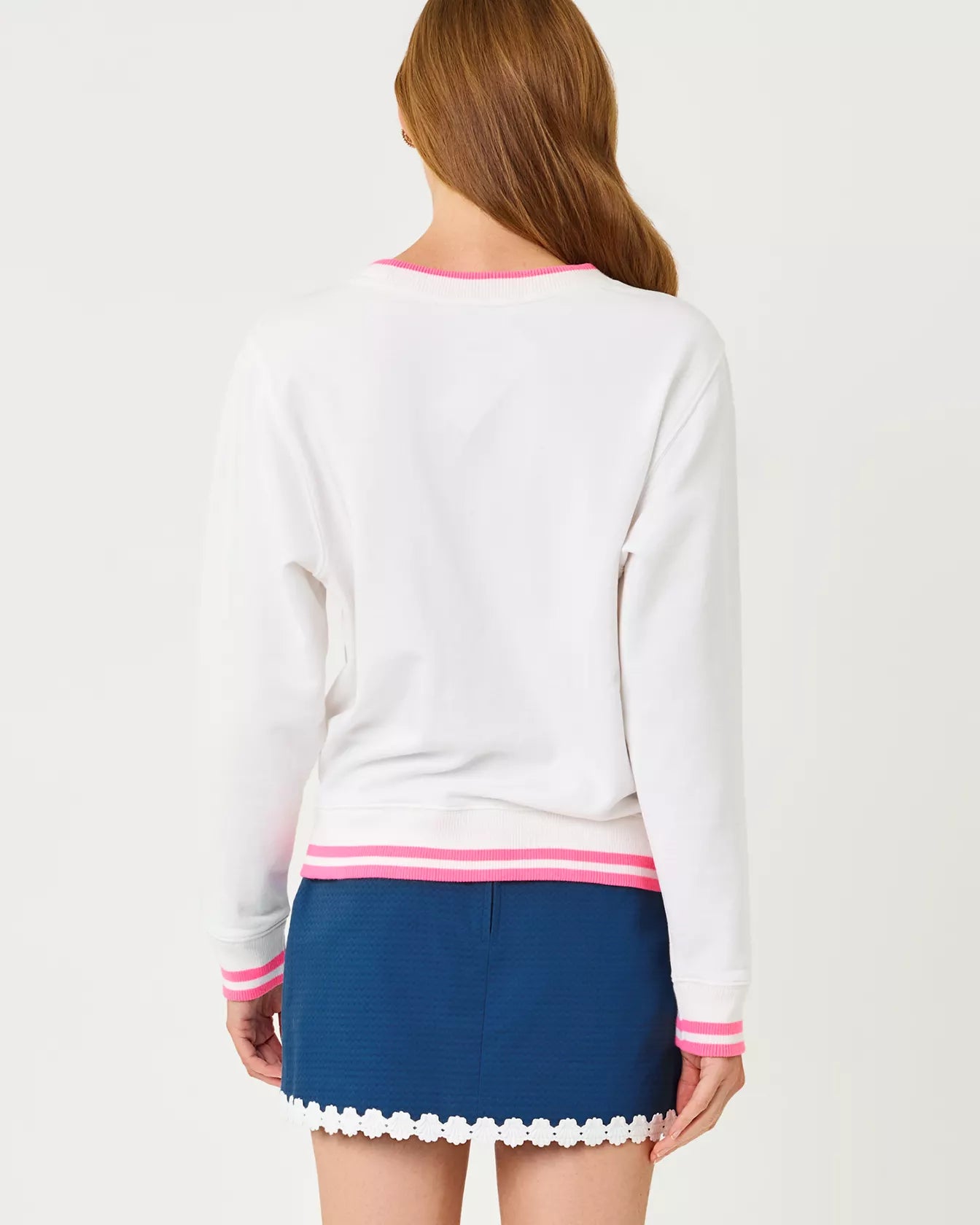 Lilly Pulitzer Ballad Cotton Sweatshirt, Multi Society Crab Embroidery