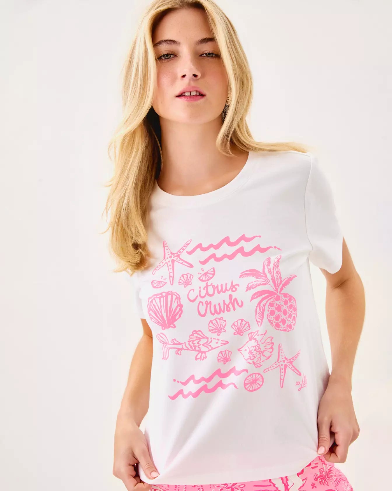 Lilly Pulitzer Barreto Knit Top Multi Pb Ocean Motifs Graphic