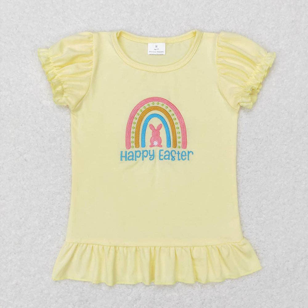 Little Girl Easter Embroidered Tee Shirt