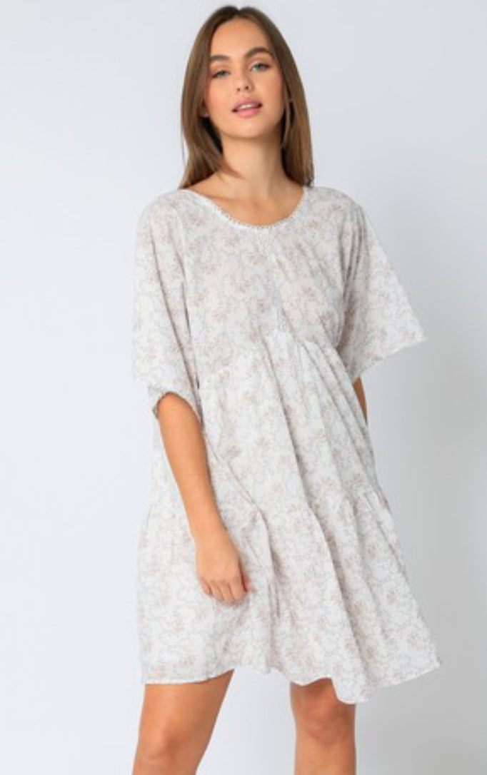 Goldie Taupe Boho Dress