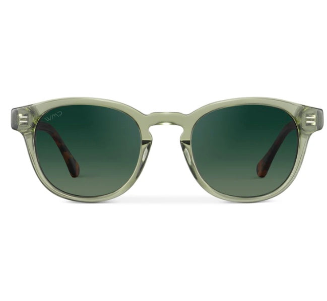 WMP Felix Polarized Sunglasses Palm Green and Smoke Green Gradient Lens