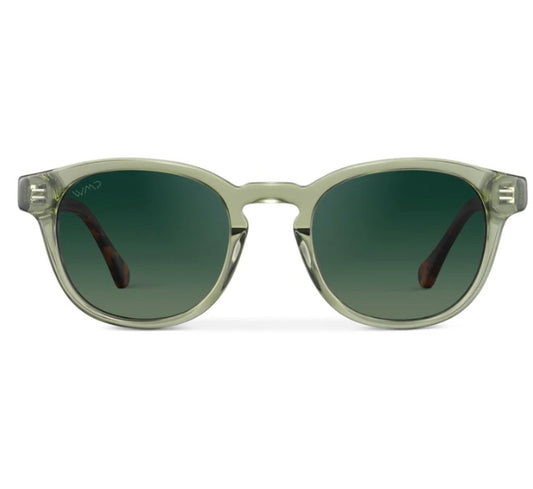 WMP Felix Polarized Sunglasses Palm Green and Smoke Green Gradient Lens