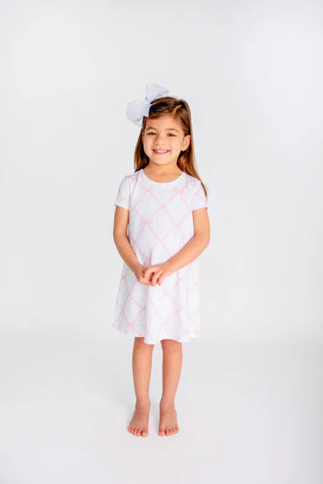 The Beaufort Bonnet Company Polly Play Dress Short Sleeve Bell Meade Bow