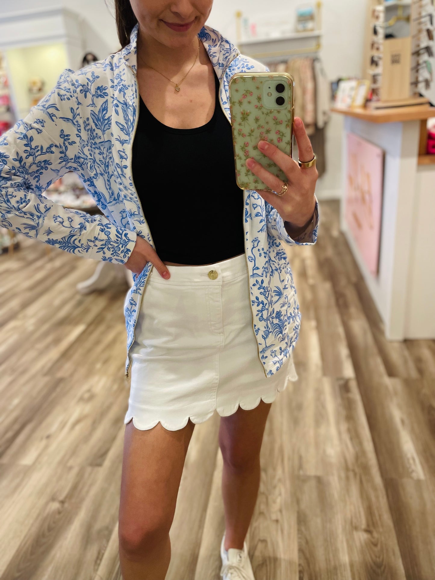 Lilly Pulitzer Colette Denim Mini Skirt Resort White