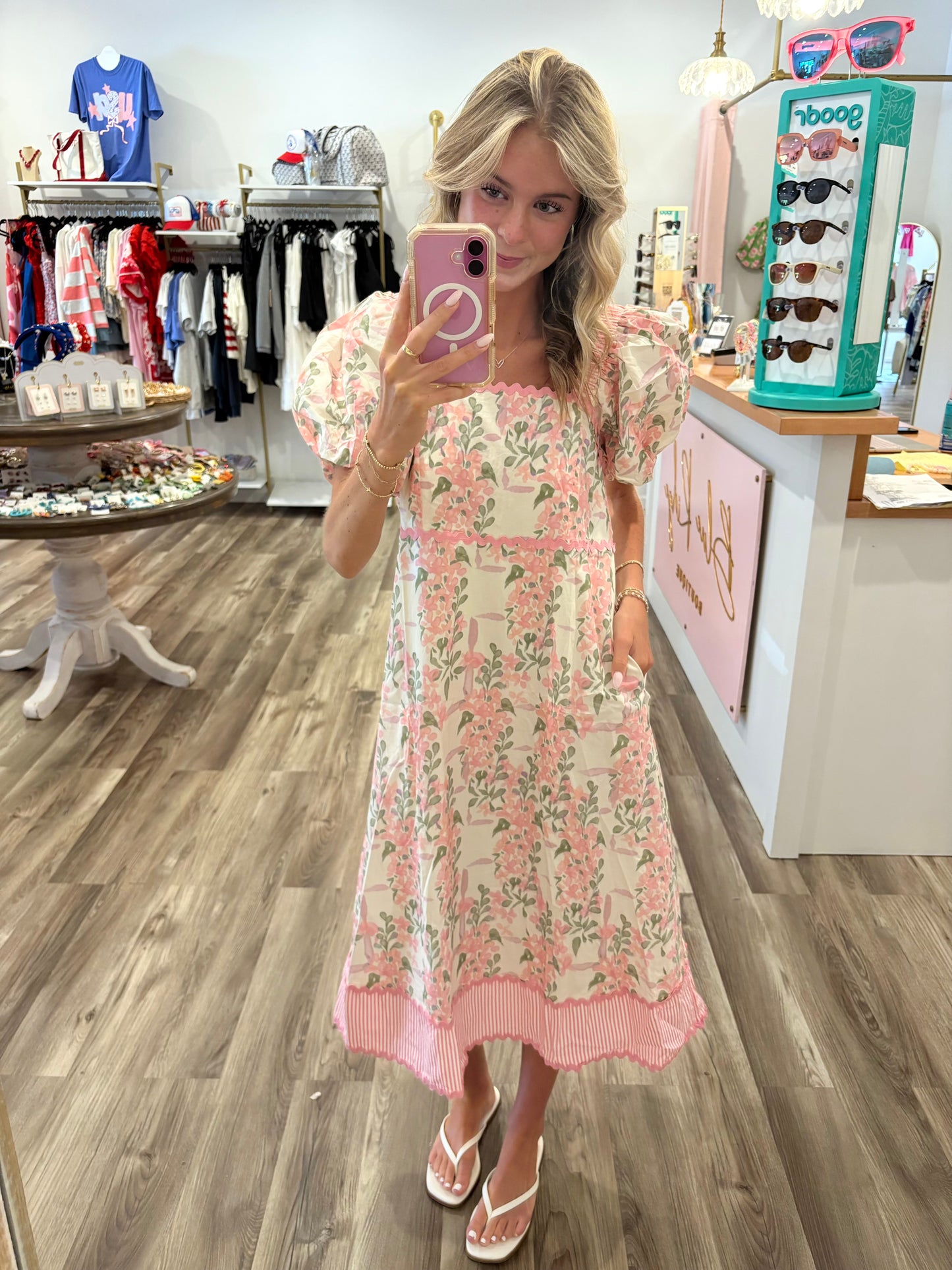 Hallie Scalloped Midi Dress