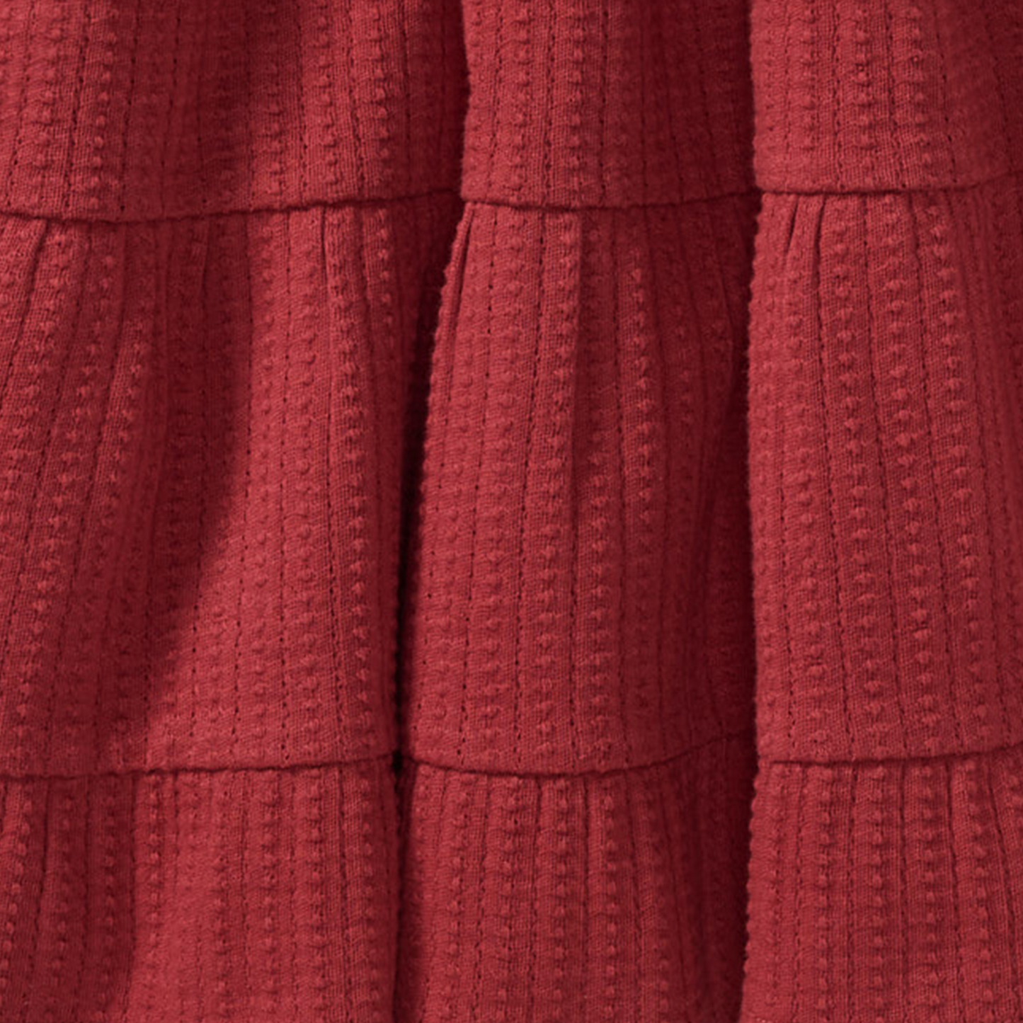 Dotted Rib Organic Cotton Dress - Brick Red