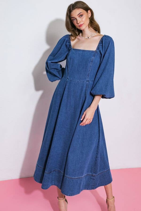 Abigail Midi Denim Dress