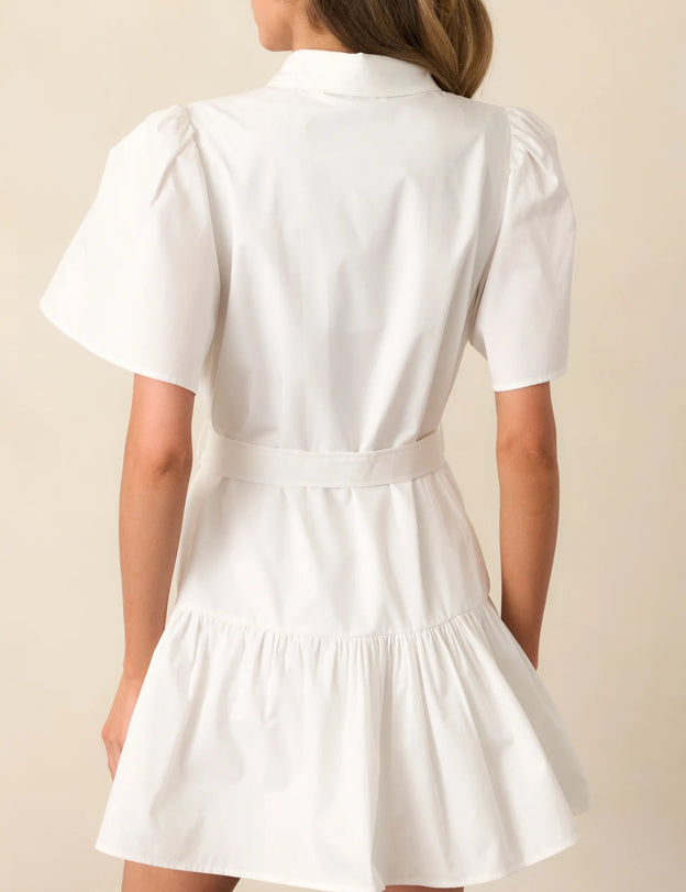 Prosperina FAIRFAX WHITE COTTON MINI DRESS