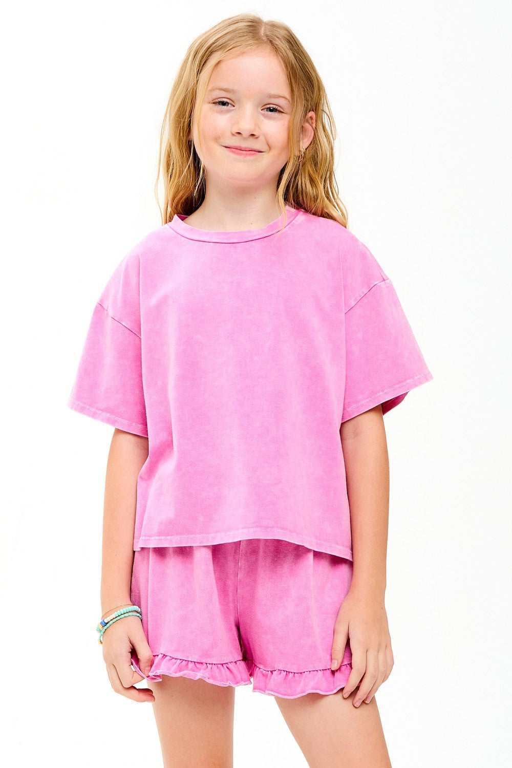 Tween Pink Mineral Washed Matching Set