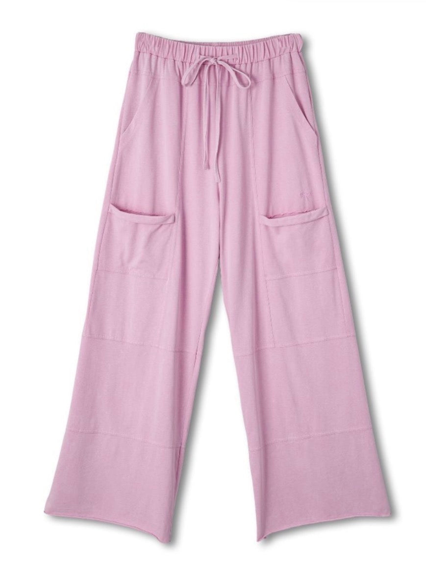 Simply Southern Pink Vintage Washed Wide Leg Pants