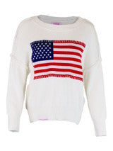 Simply Southern Ivory USA Flag Sweater