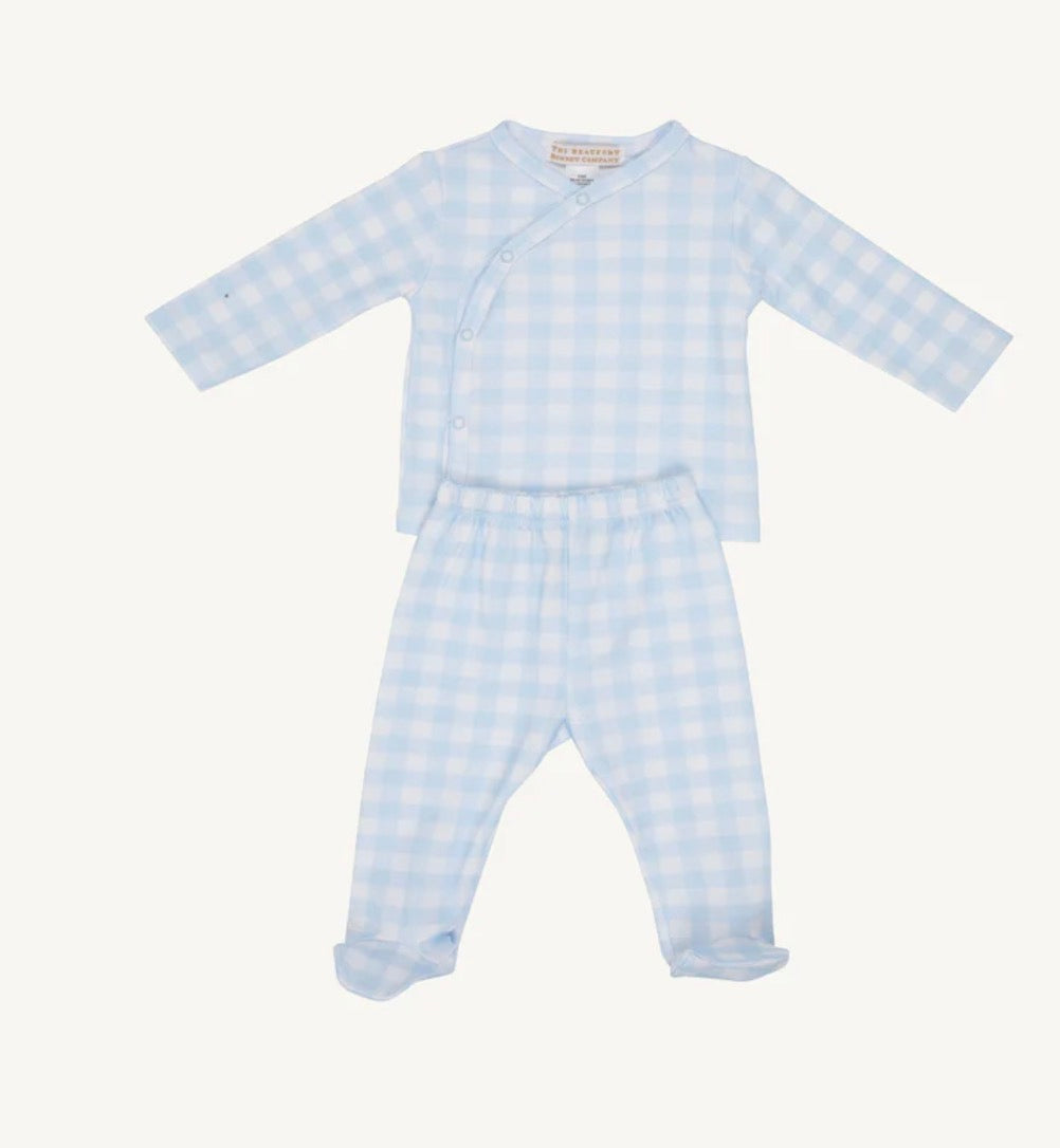 The Beaufort Bonnet Company Cameron Cross-Front Set Buckhead Blue Gingham