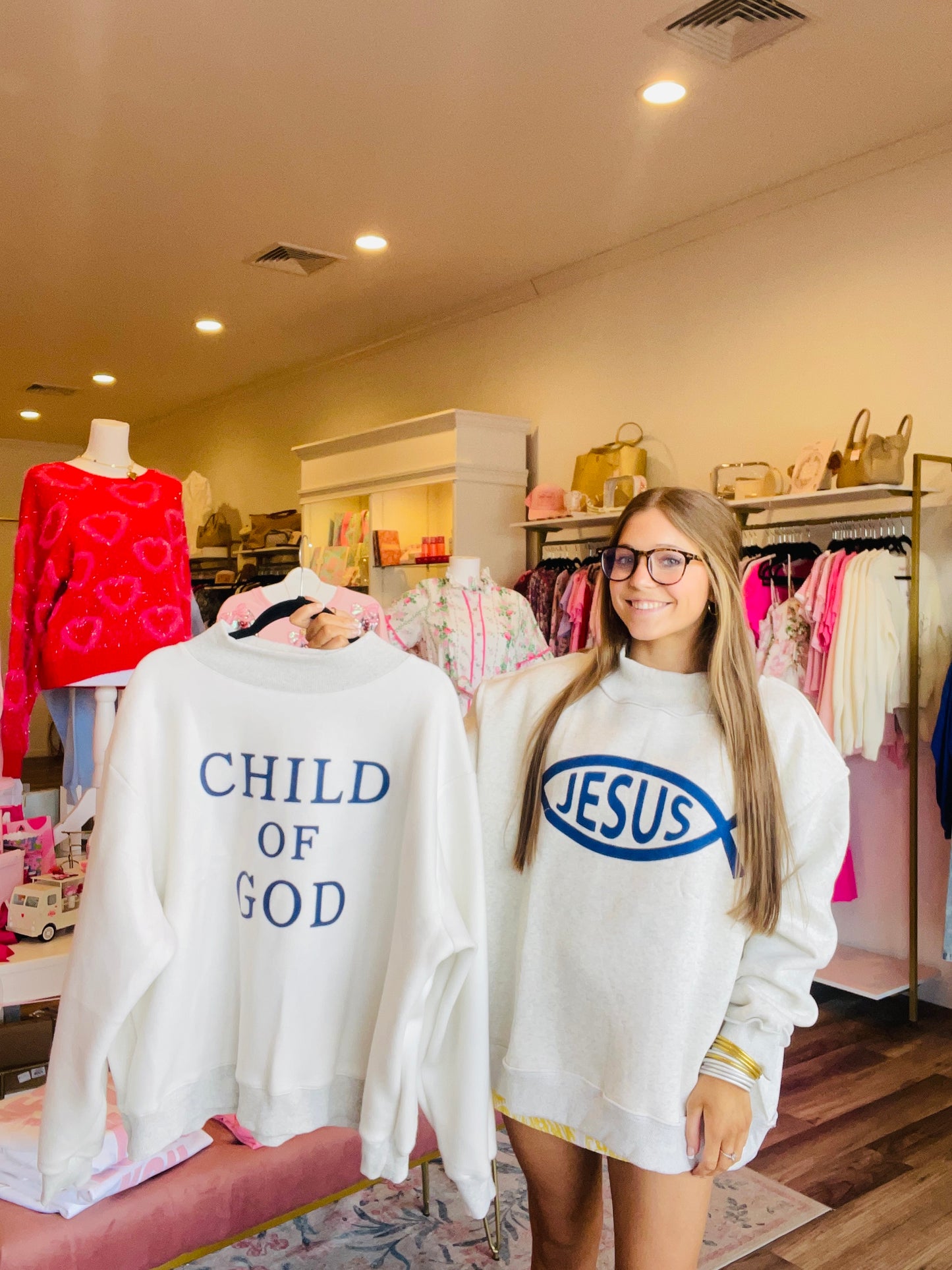 REVERSIBLE Child of God/Jesus Mockneck Sweatshirt