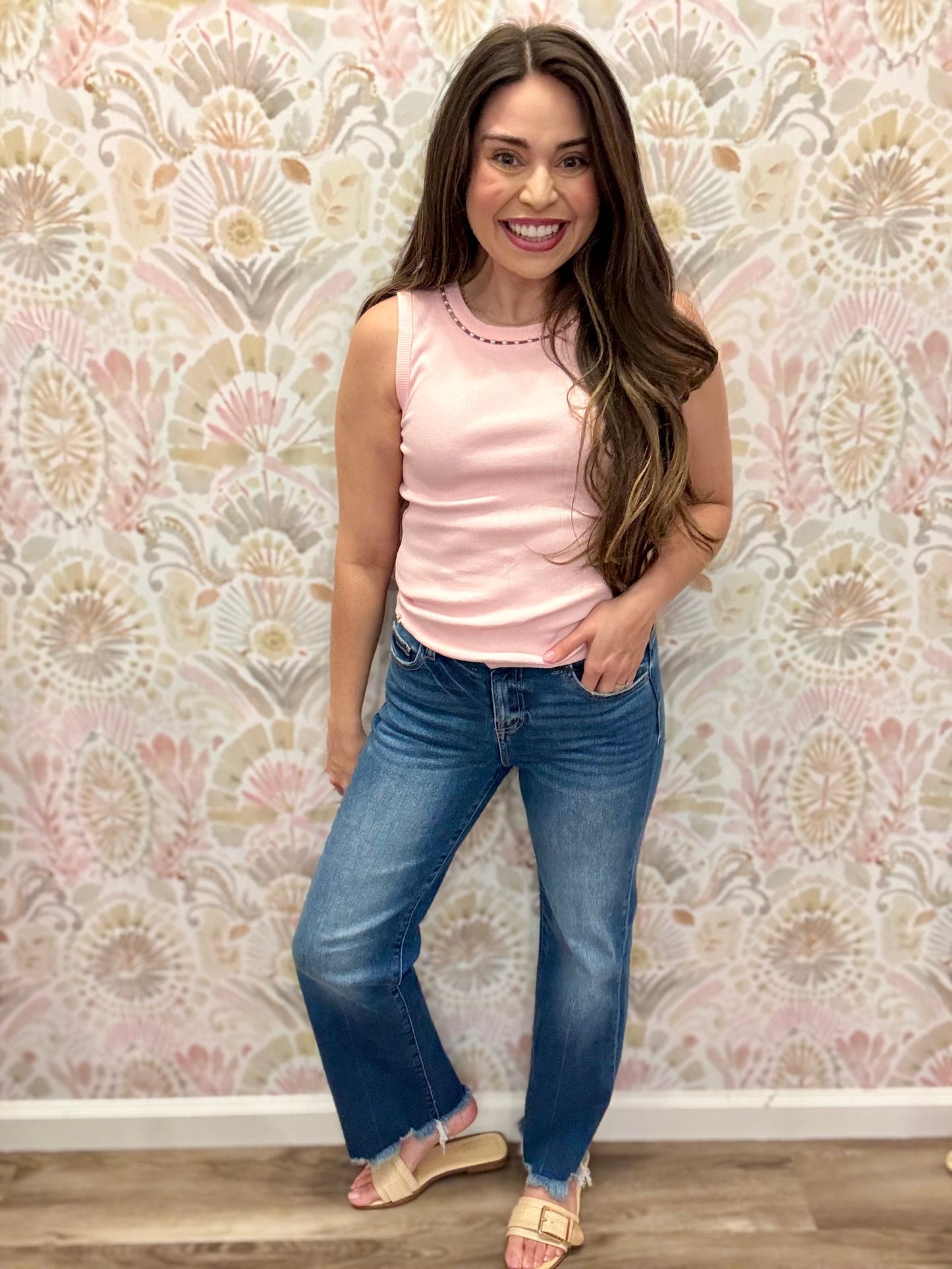 Carla Distressed Denim Pant