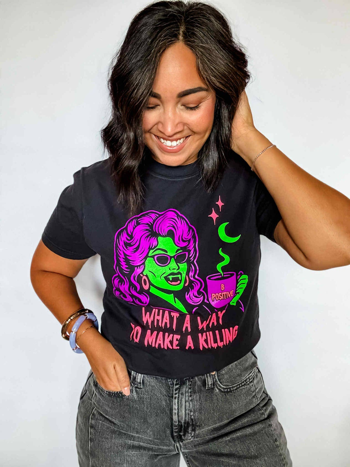 Vampire Halloween Shirt, Halloween Neon Graphic Tee