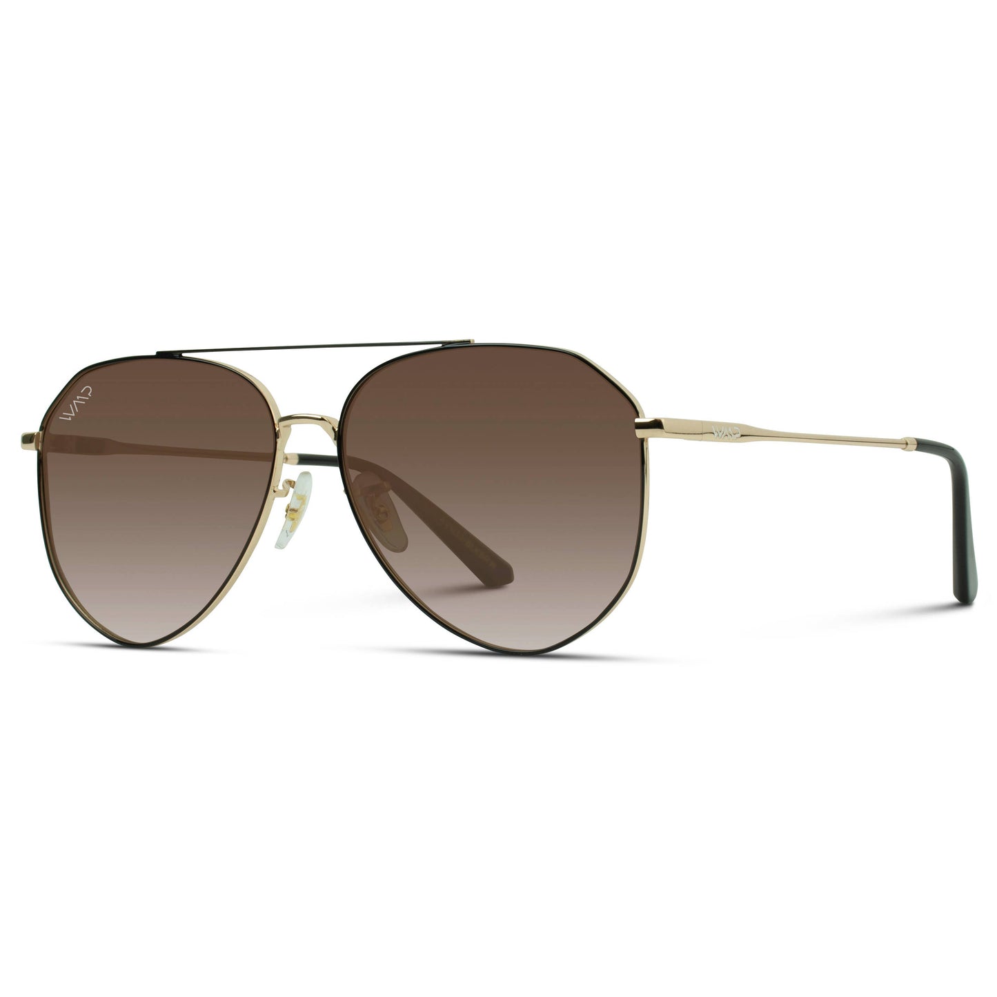 Ramsey Geometric Polarized Metal Frame Aviators Sunglasses