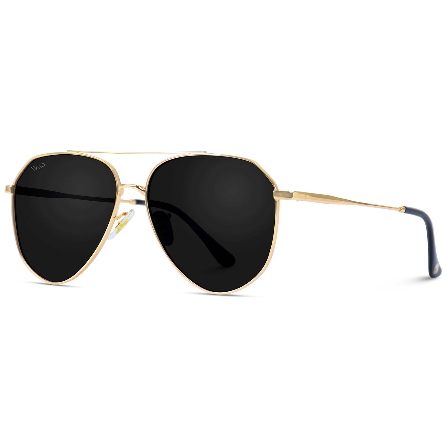 Ramsey Geometric Polarized Metal Frame Aviators Sunglasses