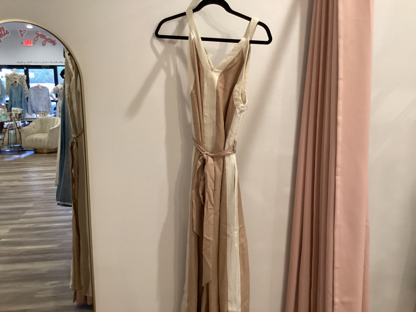 Kelsie Taupe Midi Dress