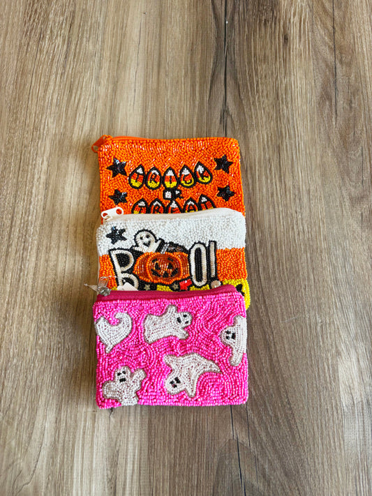 Halloween Beaded Coin Purse