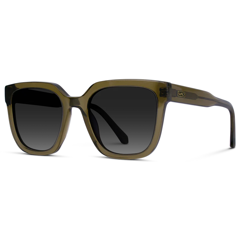 WMP Khaki Crystal Green/ Grey Gradient Lens Polarizer Sunglasses