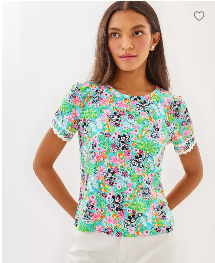 Lilly Pulitzer Hearts Disney Clairmont Trimmed Knit Top