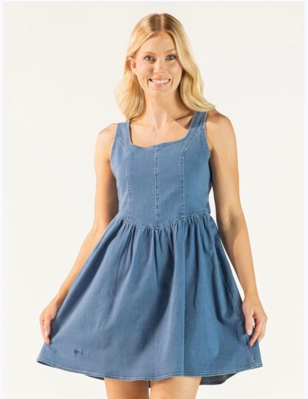 Simply Southern Bow Denim Dress