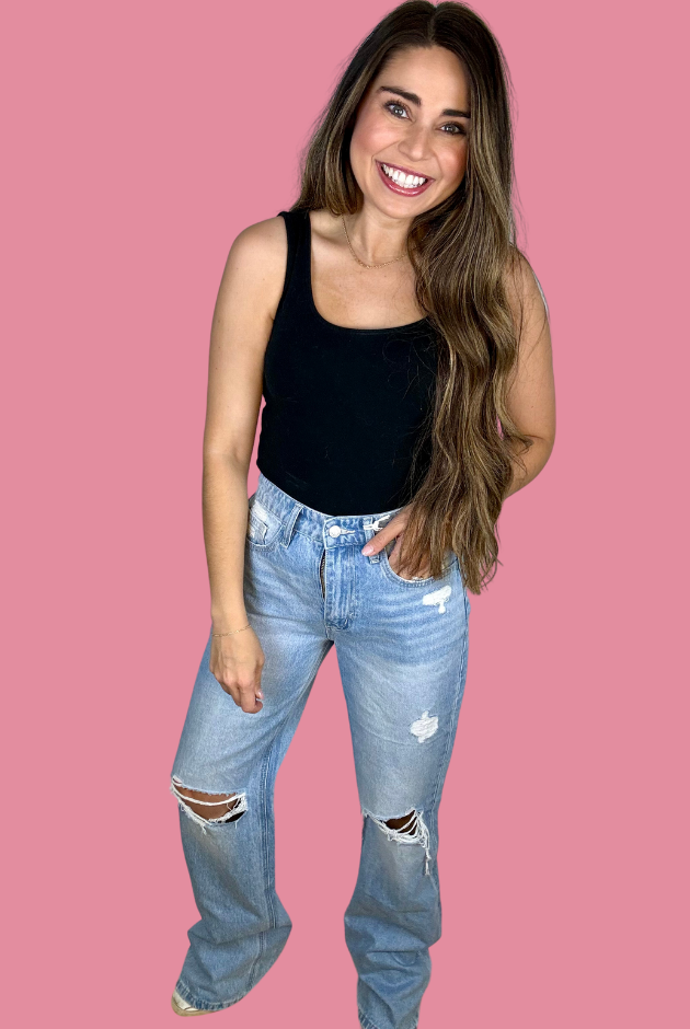 Sunny Plains 90'S VINTAGE SUPER HIGH RISE FLARE JEANS