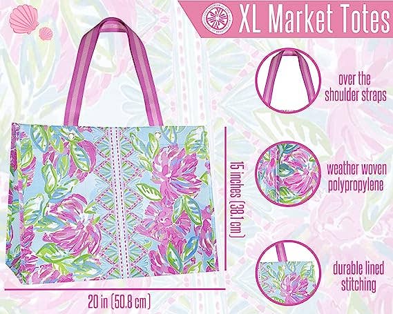 Lilly Pulitzer XL Market Shopper, Totally Blossom