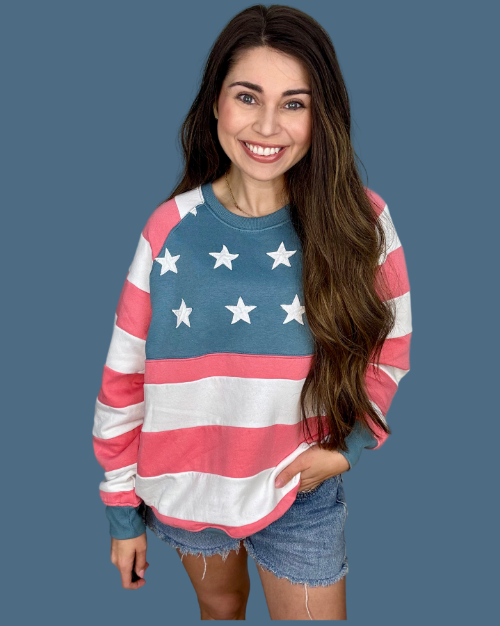 Simply Southern USA Patchwork Crewneck