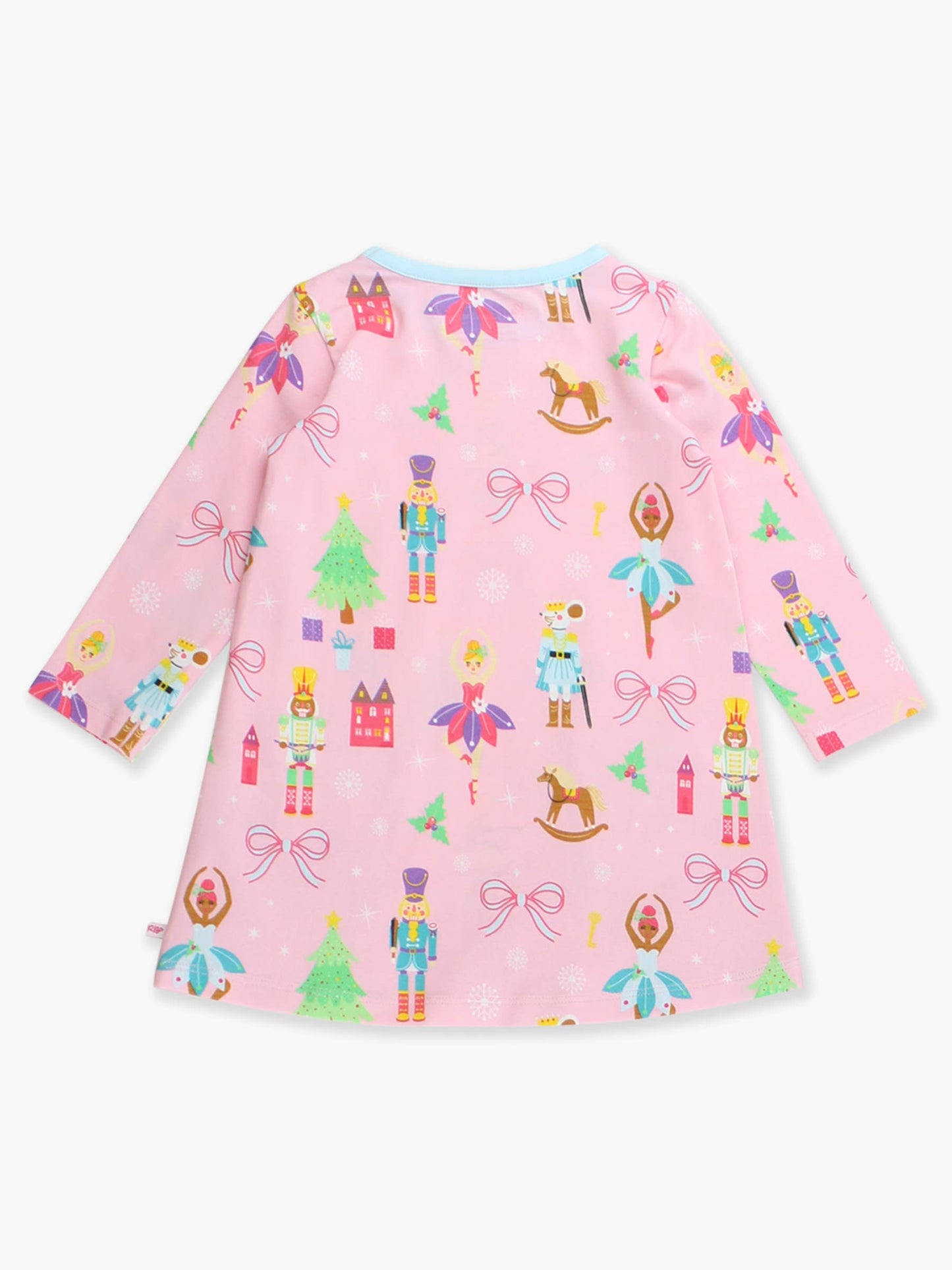 RuffleButts Girls Sugarplum Dreams Bows Knit A-line Patch Pockets Dress