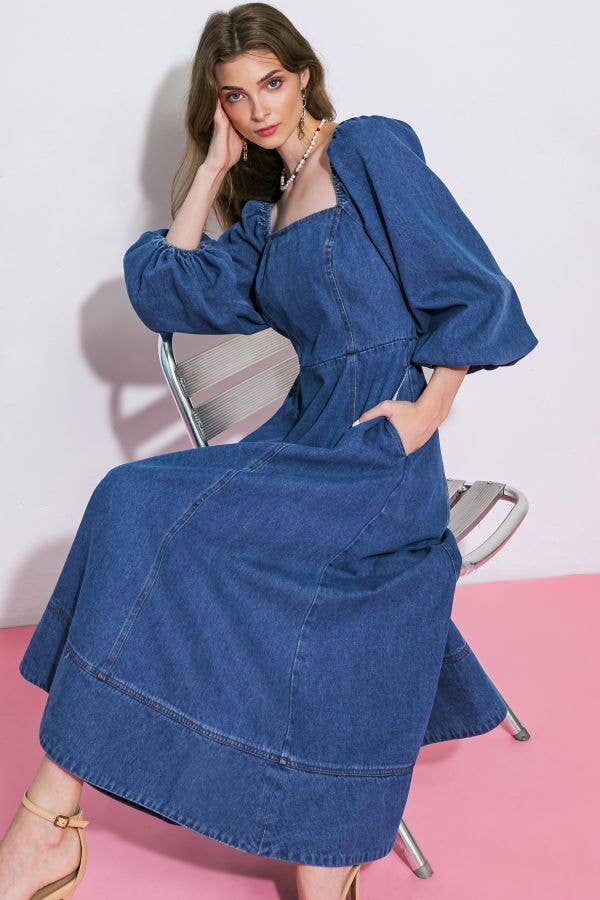 Abigail Midi Denim Dress