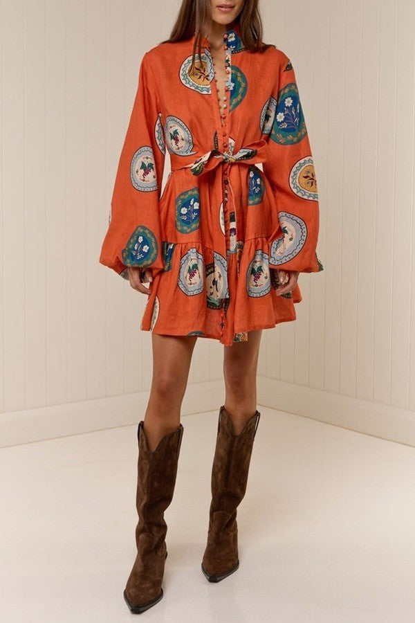 Vanessa Long Sleeve Mini Shirt Dress