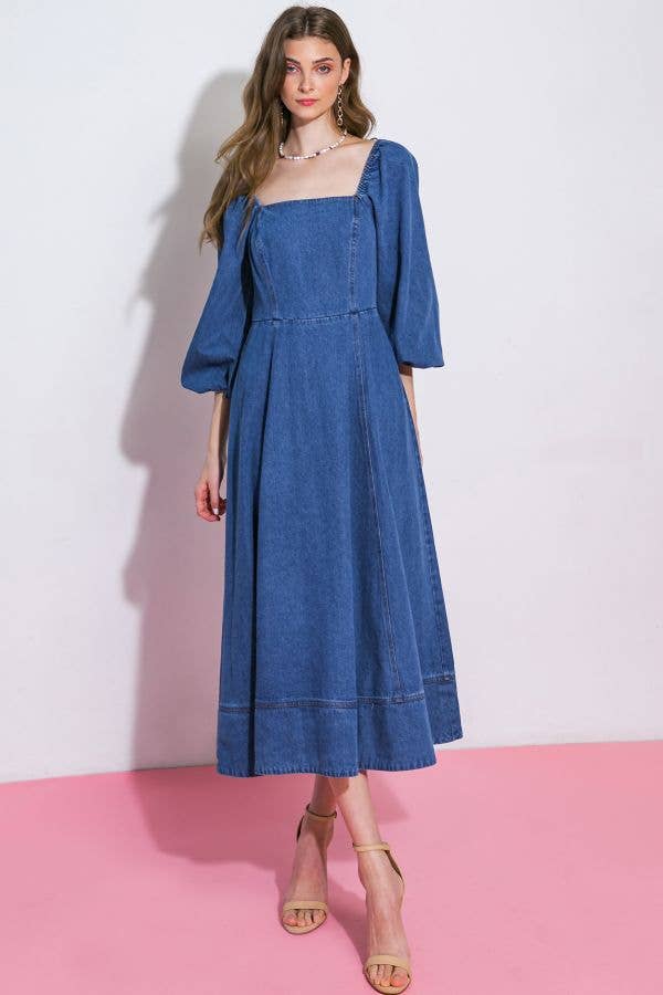 Abigail Midi Denim Dress