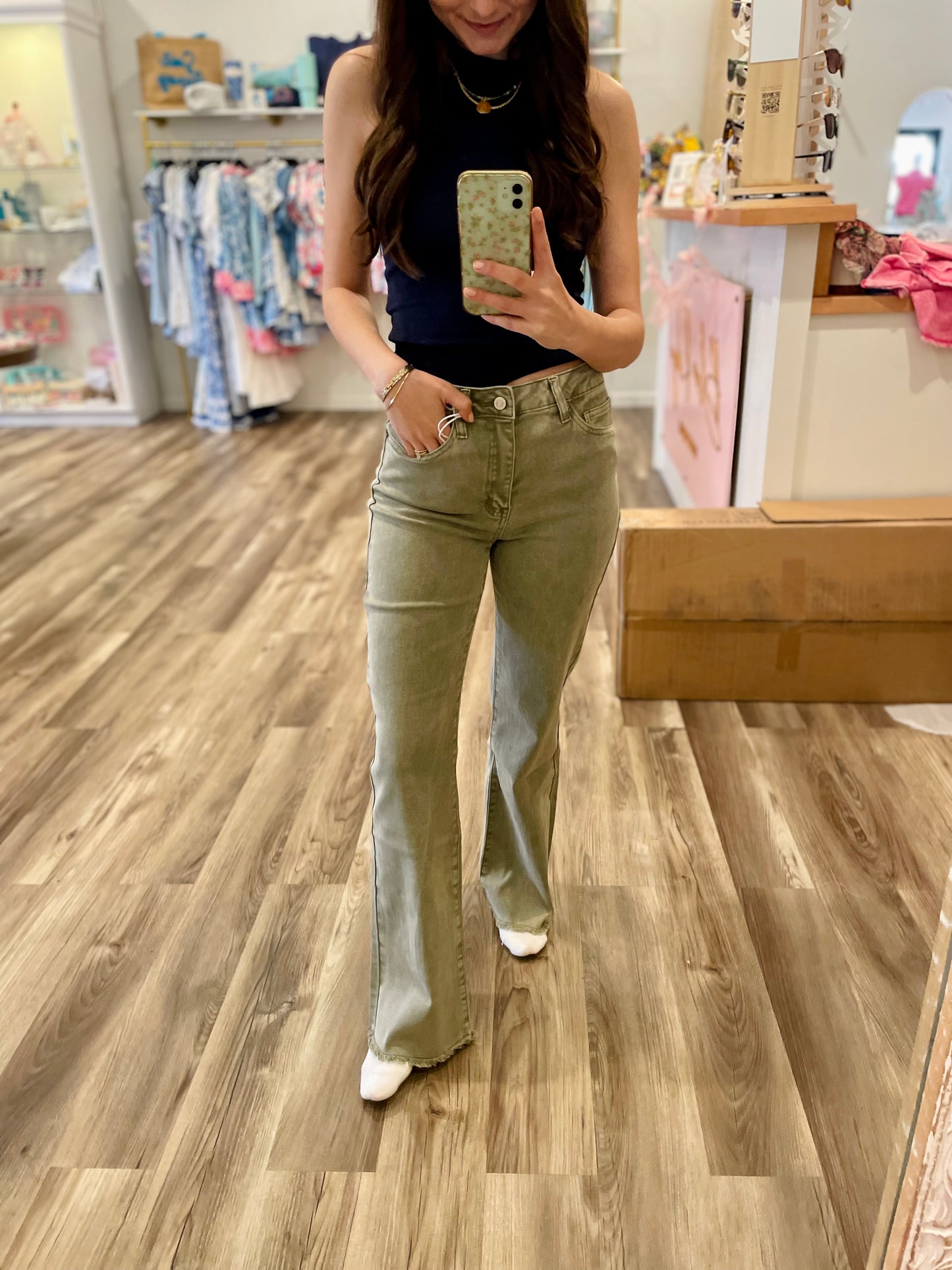 Olive Stretch Denim