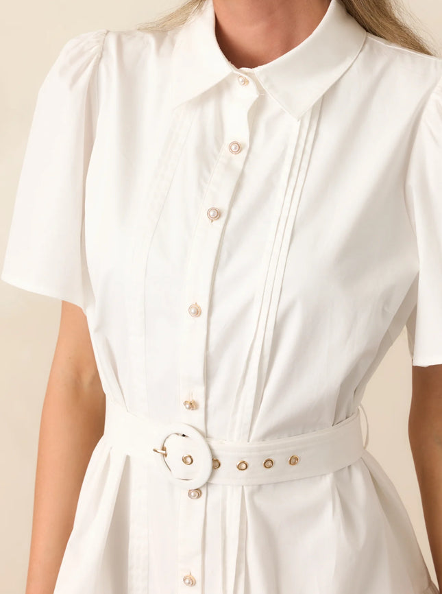 Prosperina FAIRFAX WHITE COTTON MINI DRESS