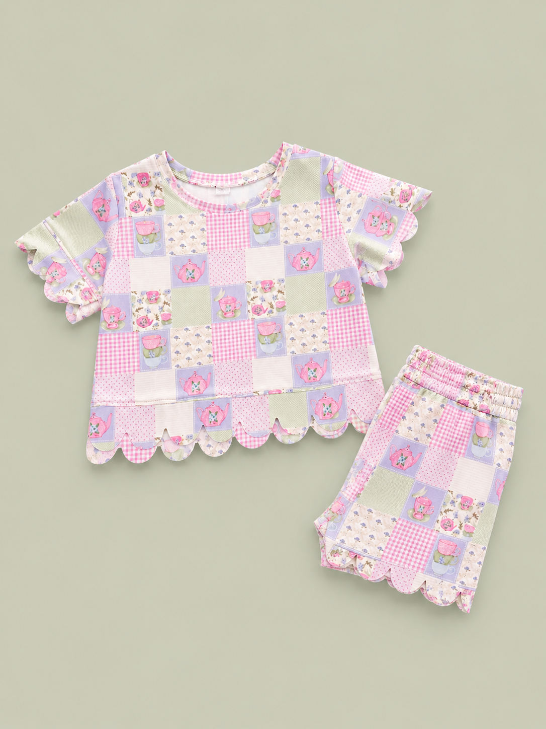 Little Girl Tea Party Scallop Set