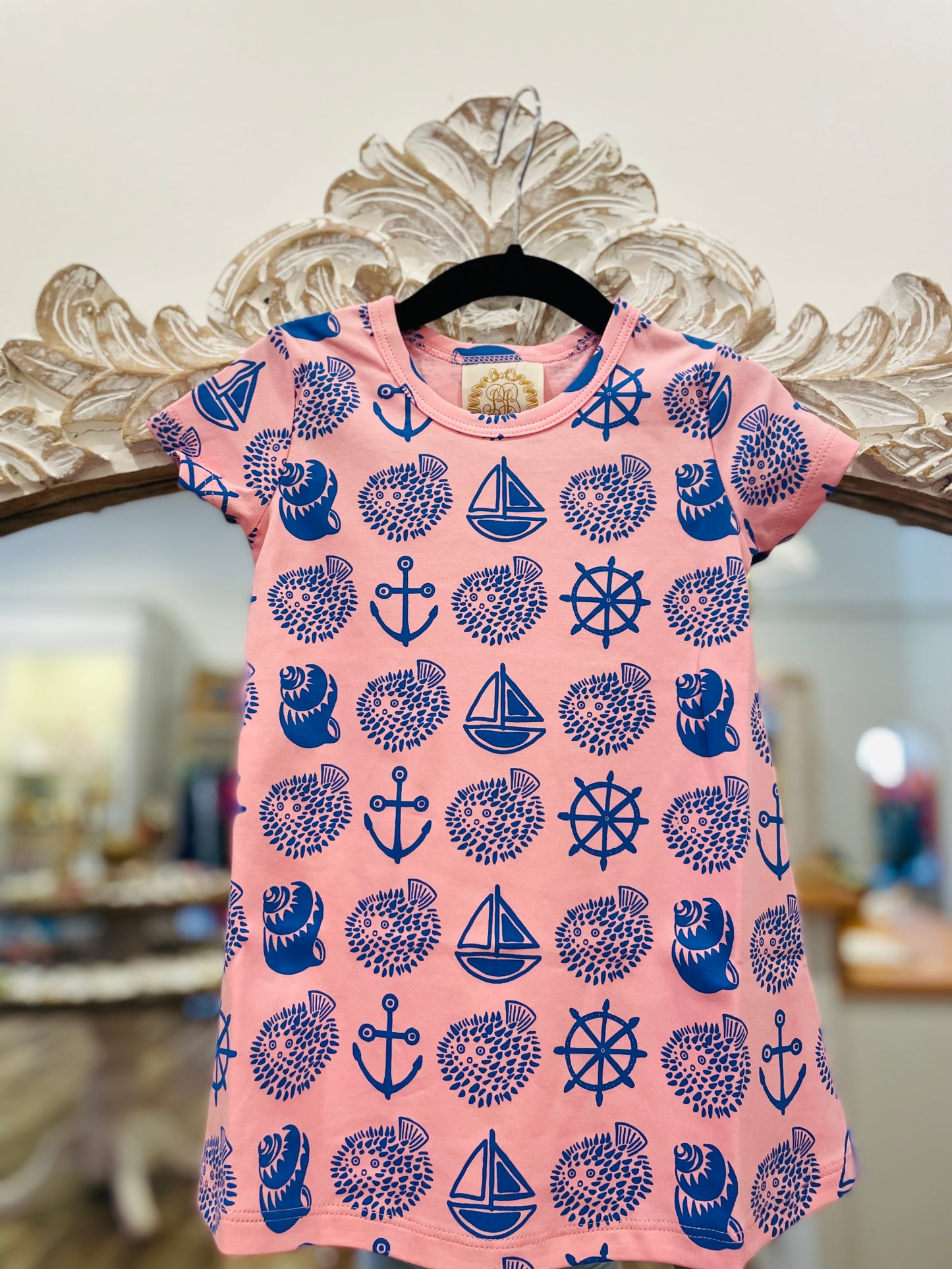 The Beaufort Bonnet Company Polly Play Dress Short Sleeve Wilmington Waters Pier Party Pink