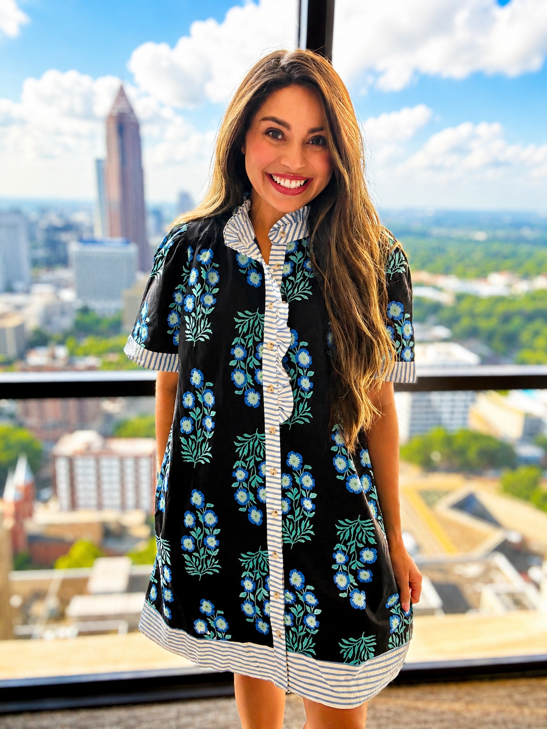 Wesley Seersucker Trim Dress