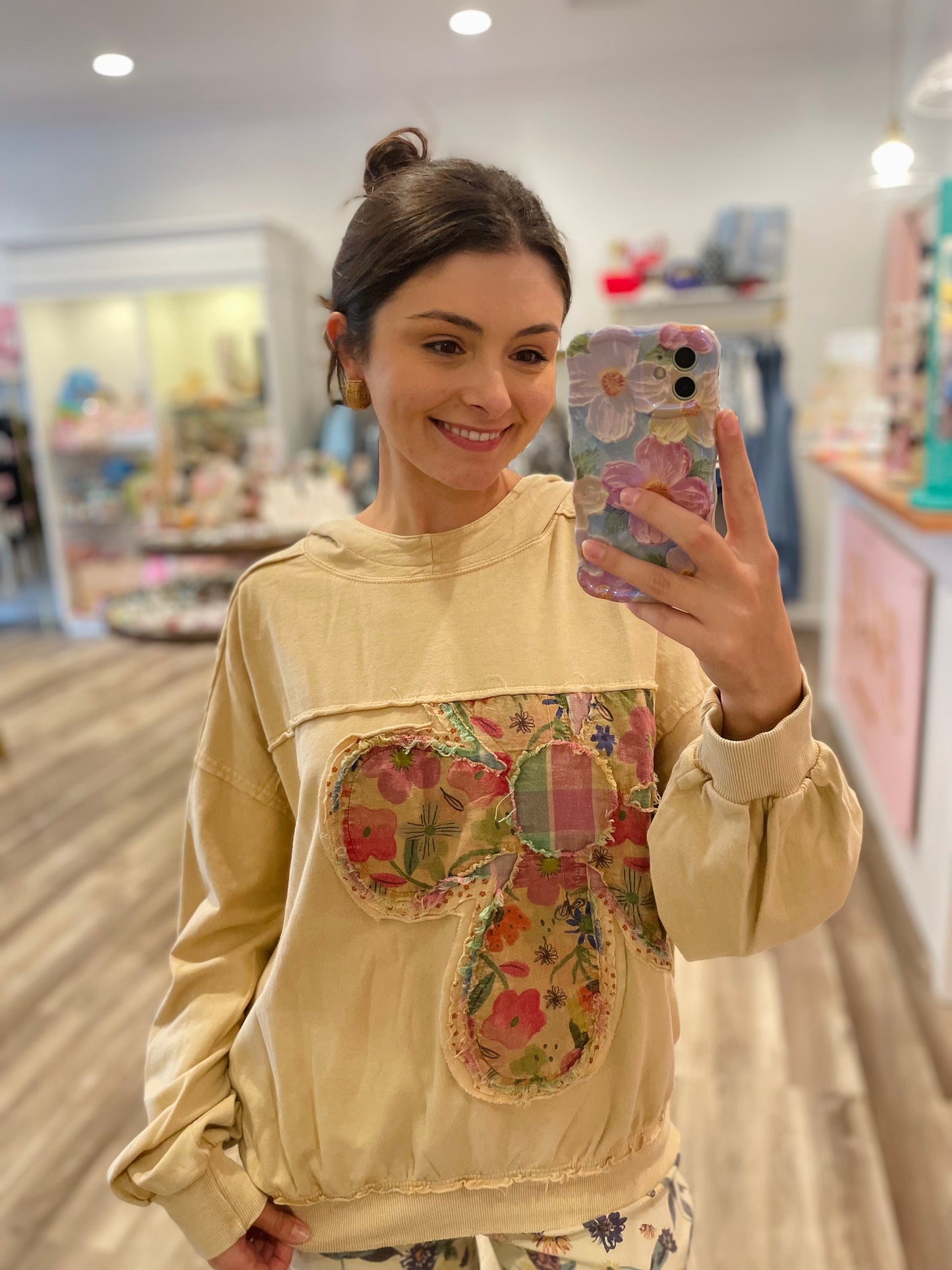 Addie Floral Patch Hoodie