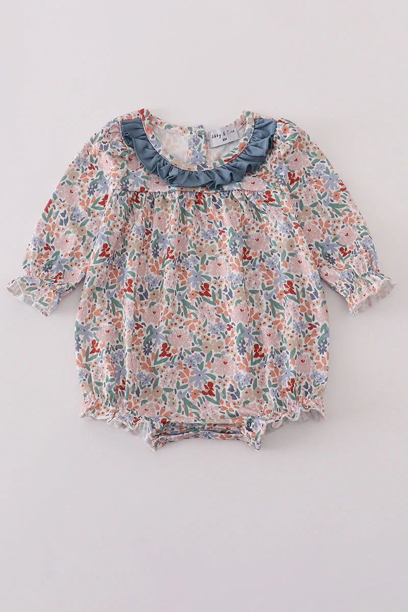 Little Girl Blue Floral Bubble