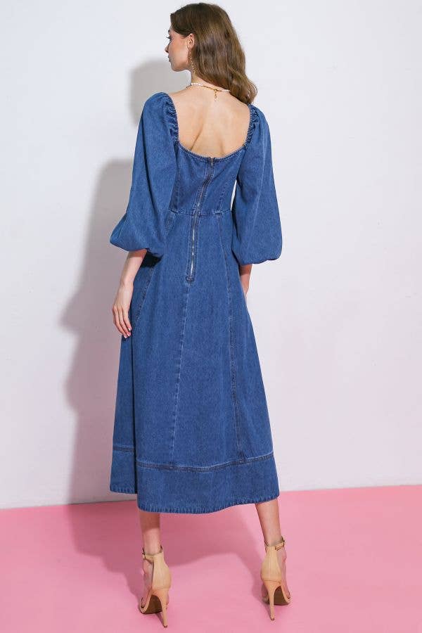 Abigail Midi Denim Dress