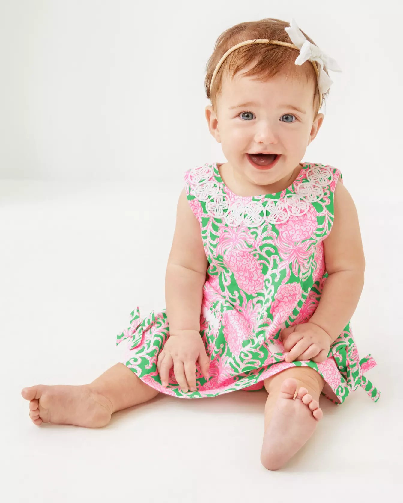 Lilly Pulitzer Baby Lilly Infant Shift Dress Fauna Green Party Like A Pineapple