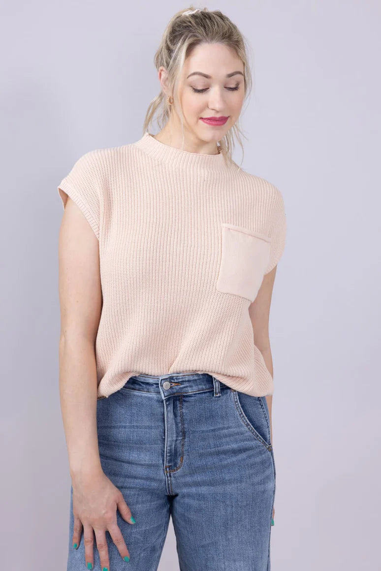 Simply Southern Cream Pocket Sweater