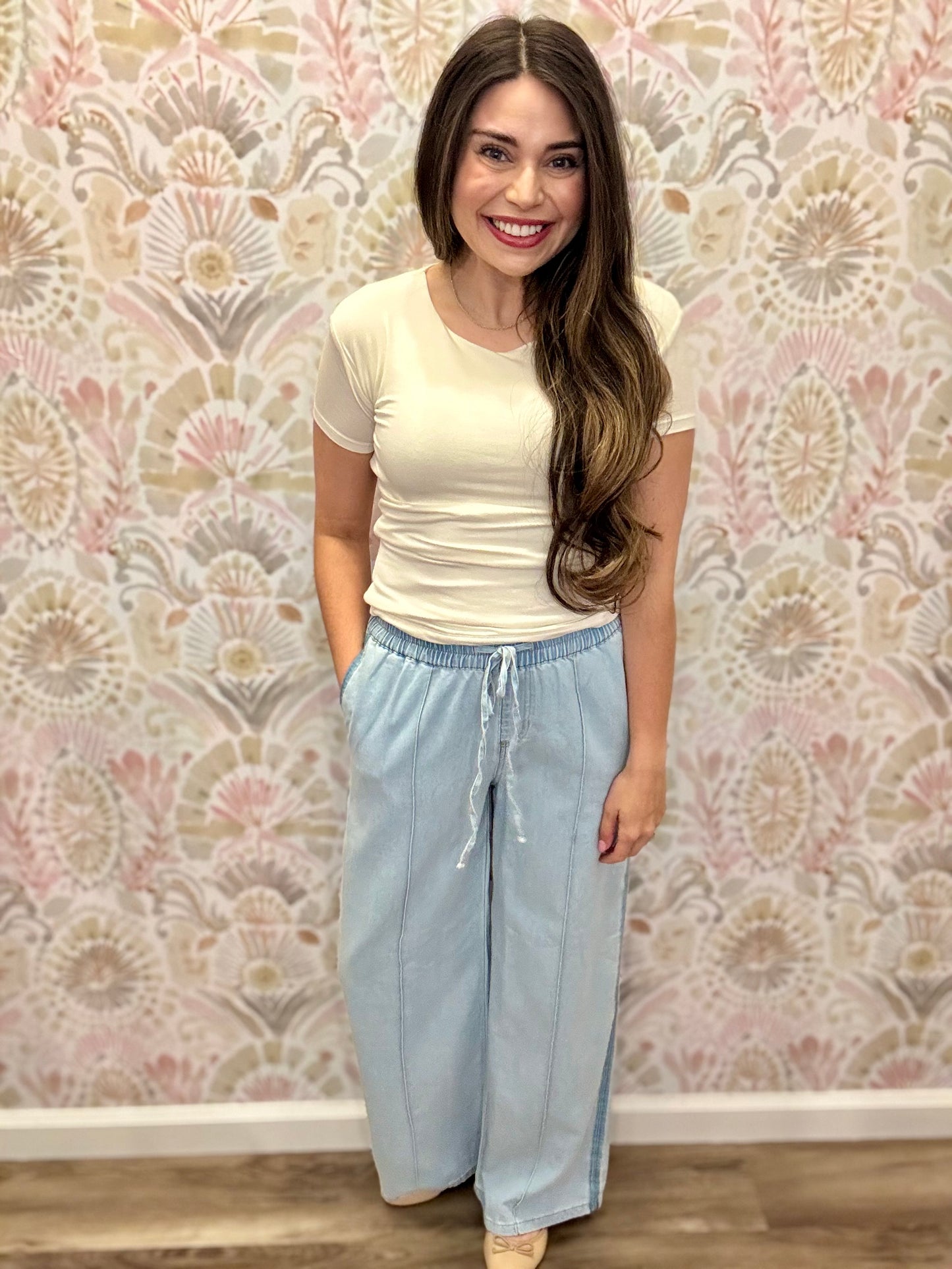 Simply Southern Light Denim Front Seam Pant