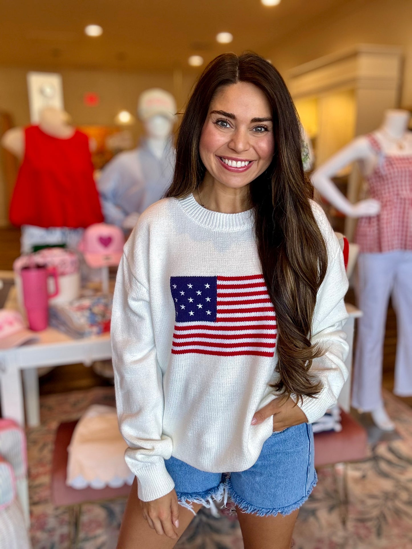 Simply Southern Oversized USA Sweater