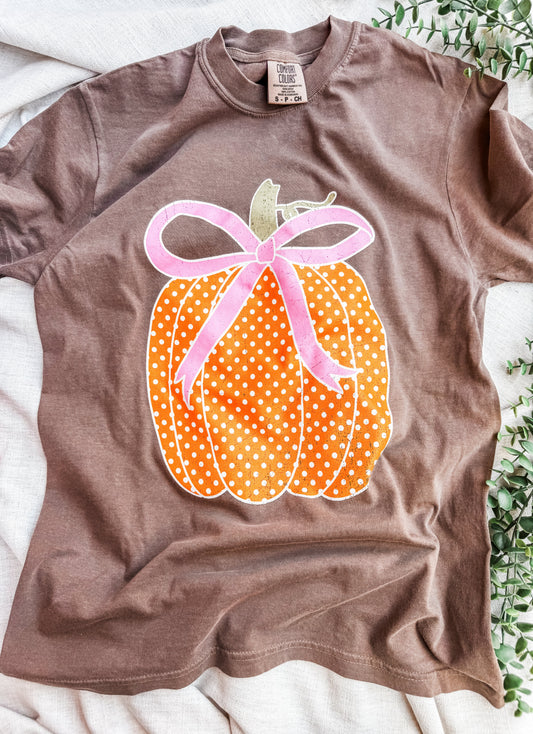 Polka Dot Espresso Pumpkin Tee