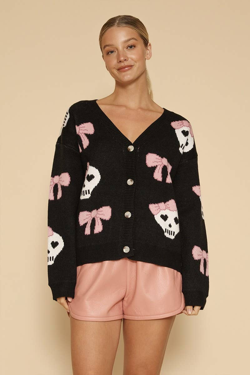 Skull & Bow Cardigan